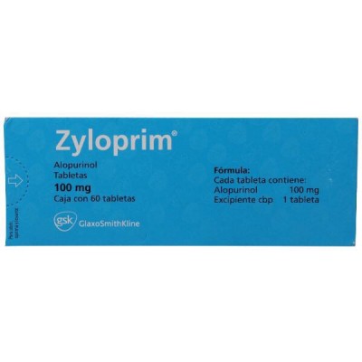  ZYLOPRIM 100 MG C/60 GRAG	 