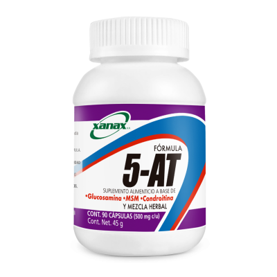 Artritis 5-AT Glucosamina C/90 Caps Cont. Neto 45 Grs Capsulas C/500 Mgs C/U