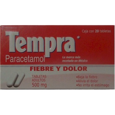  TEMPRA 500 MG C/20 TABS	 