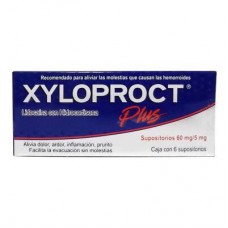 XYLOPROCT PLUS 60 MG/5 MG C/6 SUPS