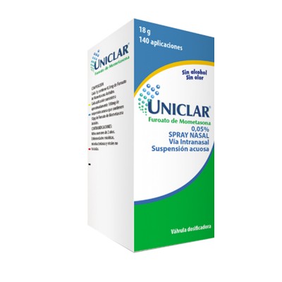 UNICLAR SPRAY NASAL 140 NEB C/18 GRS