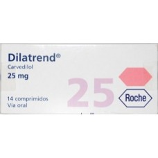  DILATREND 25 MG C/14 TABS	 